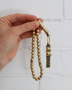 33 Beads Natural Brass Tasbih – Kaaba Key Design with Quranic Engraving