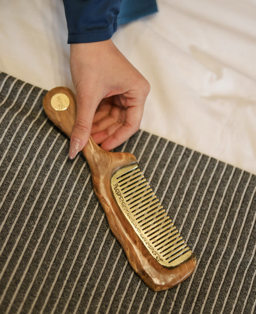 Brass & Olive Wood Comb