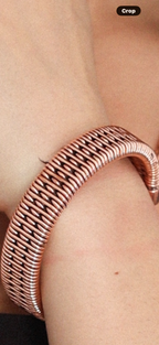Premium Wide Copper Bracelet – Handmade Woven Cuff