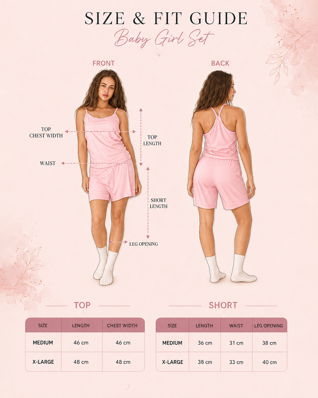 Baby girl set - strawberry cream